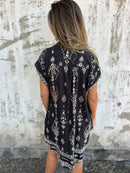 2025 New Women's Shirt Dress Loose Button Cardigan Fashion Printed Short Sleeve Pocket Cotton Linen Blend Vacation Beach Skirt
