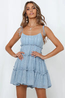 Spaghetti Strap Flower Chiffon Mini Dress