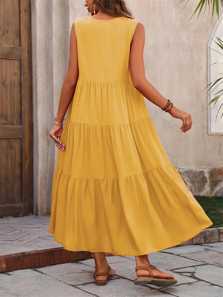 Long Loose Ruffle Dress