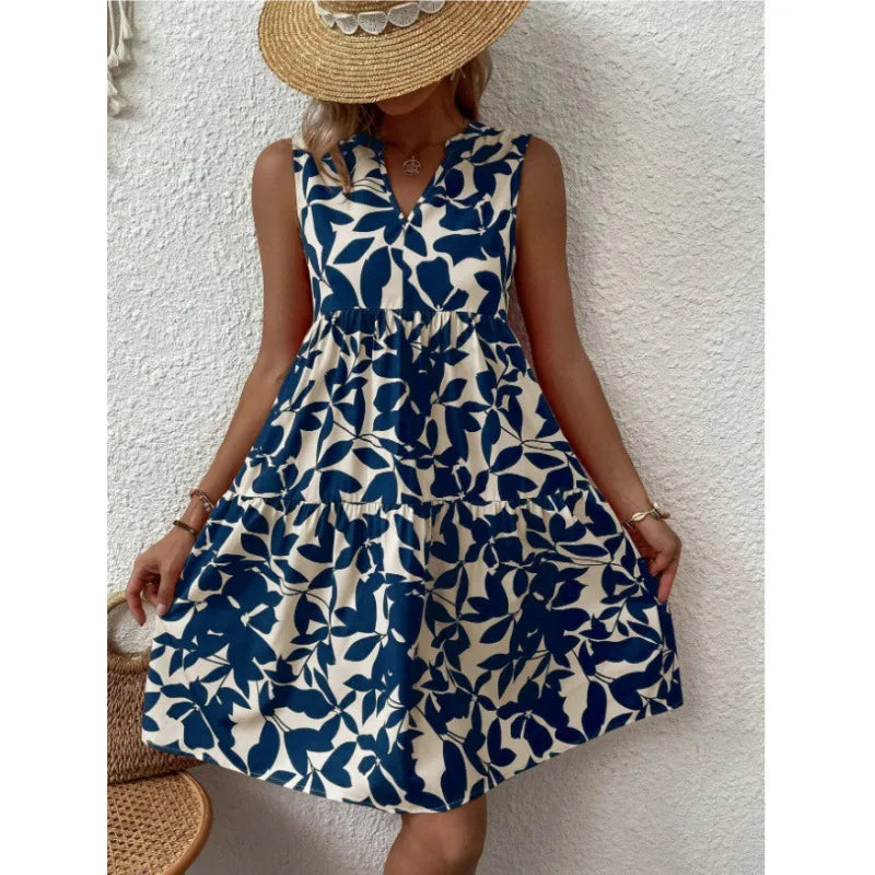 Women's Sleeveless Floral Print Dress