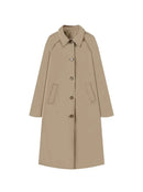 TRAF Women's Fashion Long Trench Coat Retro Loose Single-breasted Coat Autumn and Winter Lapel High Street Temperament Coat