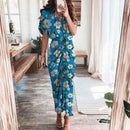 Women's Boho Print Turn-down Collar Dress