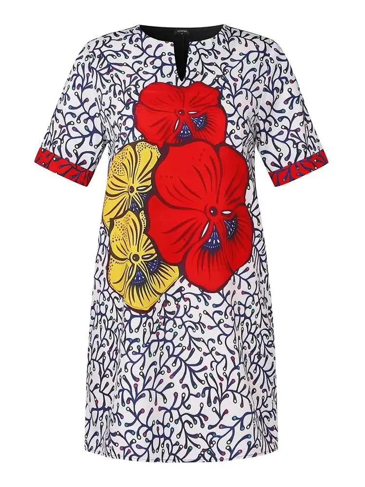 VONDA 2025 Fashion Women Elegant Dress Vintage Printed Sundress Oversized Mini Dress Casual Loose Party Short Robe Vestidos