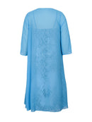 Plus Size Casual Dress Sets Solid Open Front and Graphic Printed Dress Sets Women's Plus Size Clothing