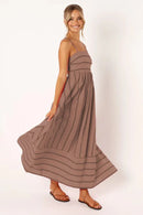 Spring And Summer Striped Vest Backless Large Swing New Dress For Women, Collarless And Sleeveless Oversized Swing Dress