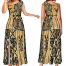 Tribal Peoples Polynesian Custom Couple Banquet Dress Women'S Elegant Dress Men'S Fashion Shirt Samoa Club Women'S Long Dress