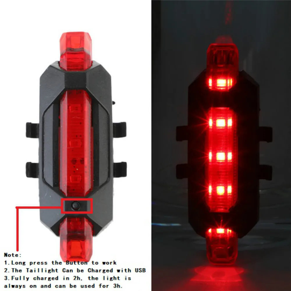 Bike Bicycle Light USB LED Rechargeable Set