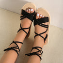 Women's comfortable soft soled cloth strap flat sandals