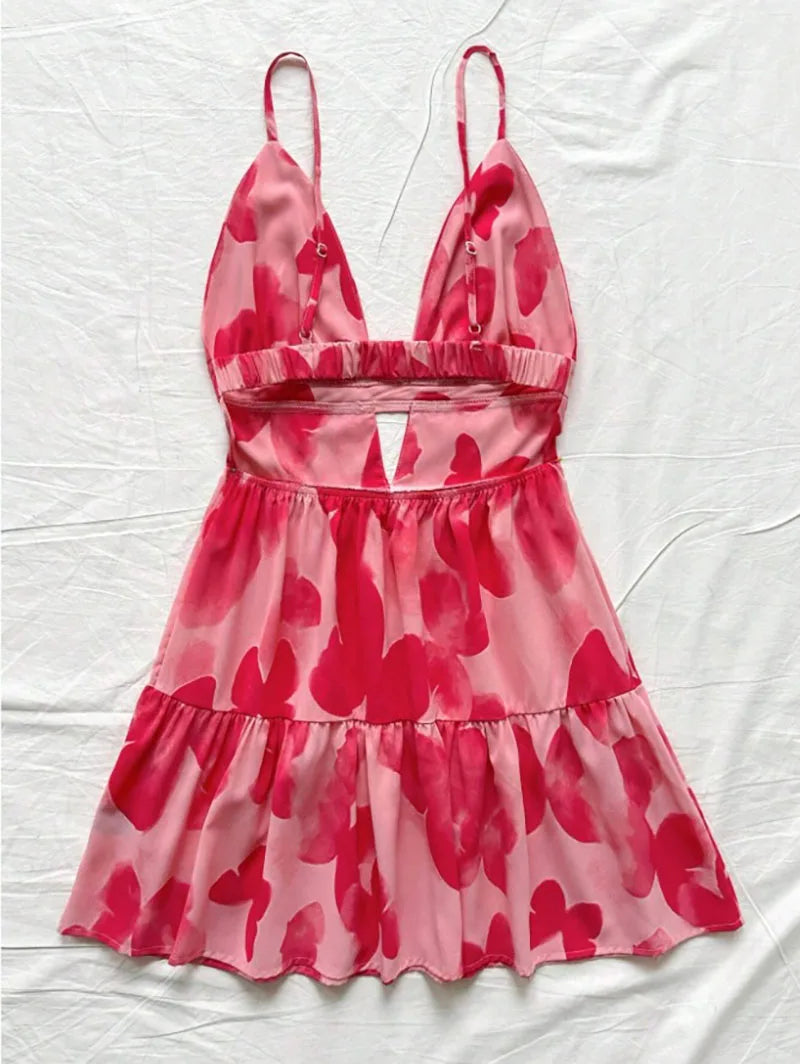 Women Sleeveless Backless Mini Dress