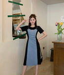 Midi Denim Women Dress Split Sleeve