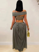 Hollow Out Backless Long Dress