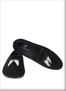 Black Velvet Men's Loafers with Clear Crystal Tassels, Handmade Man Moccasins for Party and Banquet Plus Size