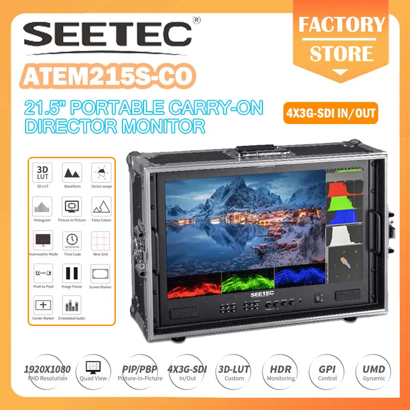 Portable Carry-on Multi-camera Director Monitor