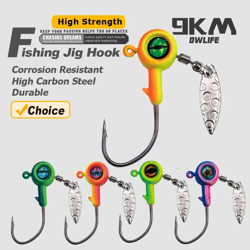 Fishing Jig Head Hooks with Spinner