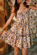 Summer Print Spaghetti Strap Dress Women's Dress Backless Long Camisole Dress Knee-Length Skirt Y2K 2025 New DABUWAWA DM2BDR002