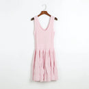 2025 Summer New in Pink Sleeveless Ribbed Knit Bodycon Mini Dress Versatile Work & Casual Outfit