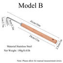 1pc Stainless Steel Wood Handle Garden Weeder