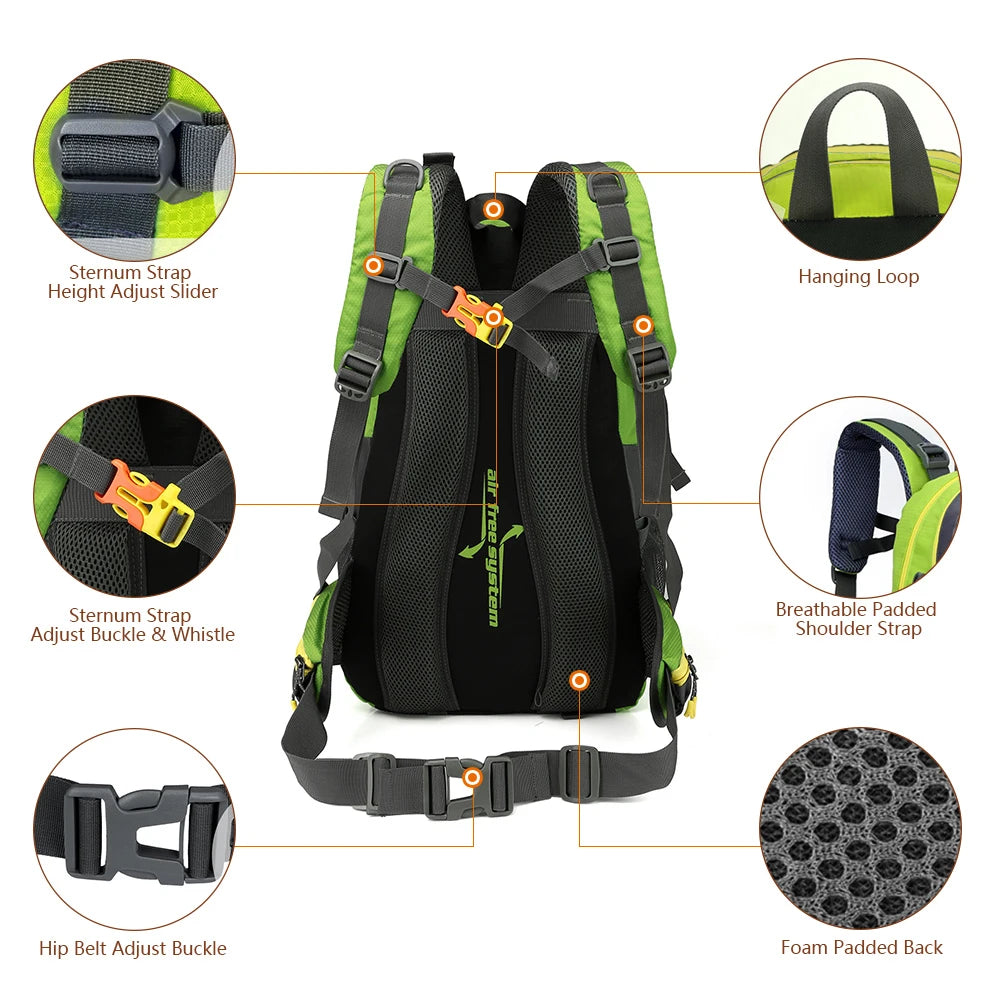 40L Water Resistant Travel Backpack