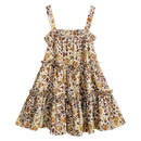 Summer Print Spaghetti Strap Dress Women's Dress Backless Long Camisole Dress Knee-Length Skirt Y2K 2025 New DABUWAWA DM2BDR002