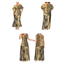 Tribal Peoples Polynesian Custom Couple Banquet Dress Women'S Elegant Dress Men'S Fashion Shirt Samoa Club Women'S Long Dress