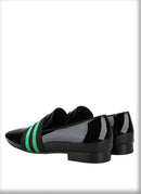 Men's Patent Leather Slip-On Shoes with Patchwork Colour Crossband Comfortable Wear for Fashion Party