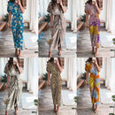 Women's Boho Print Turn-down Collar Dress