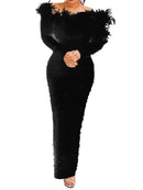 Women's Long White Pearls Dress