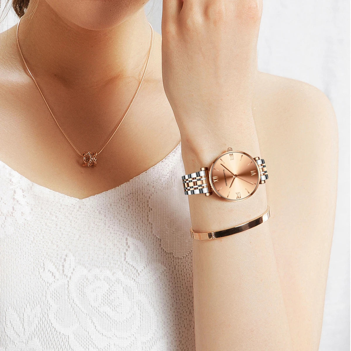 Luxury Fashion Rose Gold Stainless Steel Watch