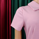 Women's Pleated Short Sleeves length Gown