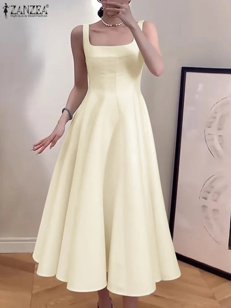 Women Vintage Sleeveless Tank Dress