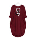 Women's heart-shaped printed pocket dress, casual round neck short sleeved dress for spring and summer women's wear