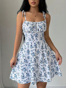 Women's Summer Floral Spaghetti Strap Short Dress