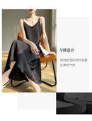 2025 New 100% Anti Wrinkle Mulberry Silk Strap Dress for Women's Summer New Loose Long Skirt