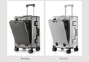 Aluminum Suitcase Front Opening Rolling Luggage