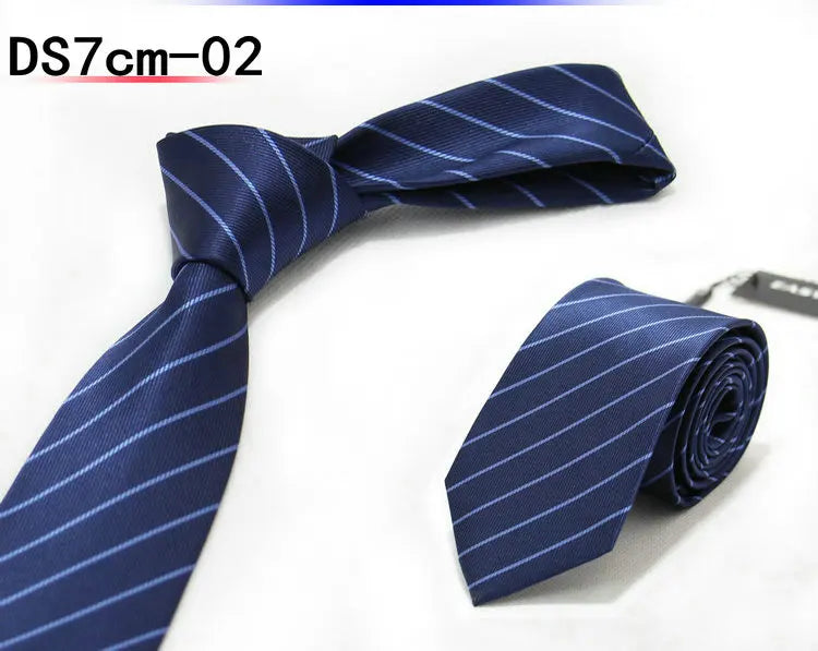 New 7CM Mens Ties Striped Necktie Formal Classic Business Neck Ties Jacquard Woven Necktie For Men Groom Wedding Party Neckwear