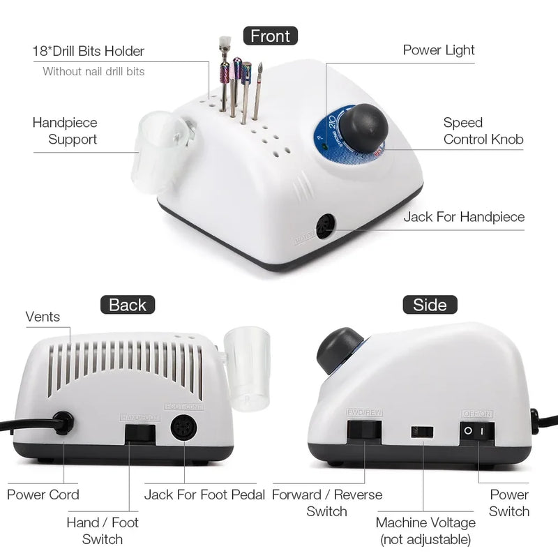 65W Nail Drills Manicure Machine