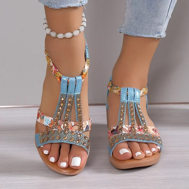 Summer Bohemia Rhinestones Casual Platform Sandals