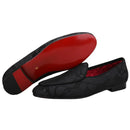 Piergitar 2022 New Black And White Color Three-Dimensional Thread Flower Silk Men's Loafers Handmade Moccasin For Party/Wedding