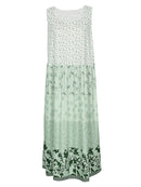 Plus Size Floral Printed Sleeveless Midi Dress