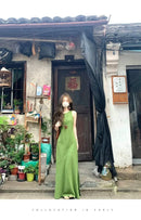 Ramie Linen Slip Dress 2025 Summer Women Sleeveless Maxi Dress Organic Minimalist Aesthetic Waist Defined Sustainable ResortWear