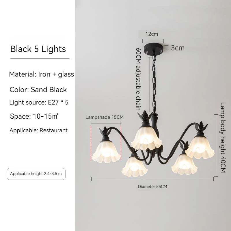 Green Pastoral Style Flower Pendel Chandelier