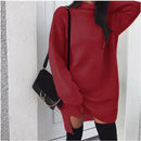Women's Oversized Turtleneck Asymmetrical Pullover Dress