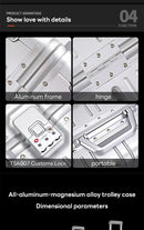 All-aluminum-magnesium alloy trolley suitcase