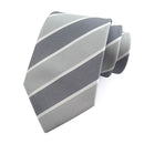Fashion 8CM Mens Necktie Silver Light Grey Color Stripes Floral Plaid Ties For Man Groom Neck Tie For Business Wedding Party