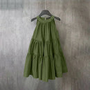 ZANZEA Summer Halter Sleeveless Tiered Dress Women Korean Ruffle Patchwork Robe 2024 Beach O-neck Loose Sundress Sweety Vestidos
