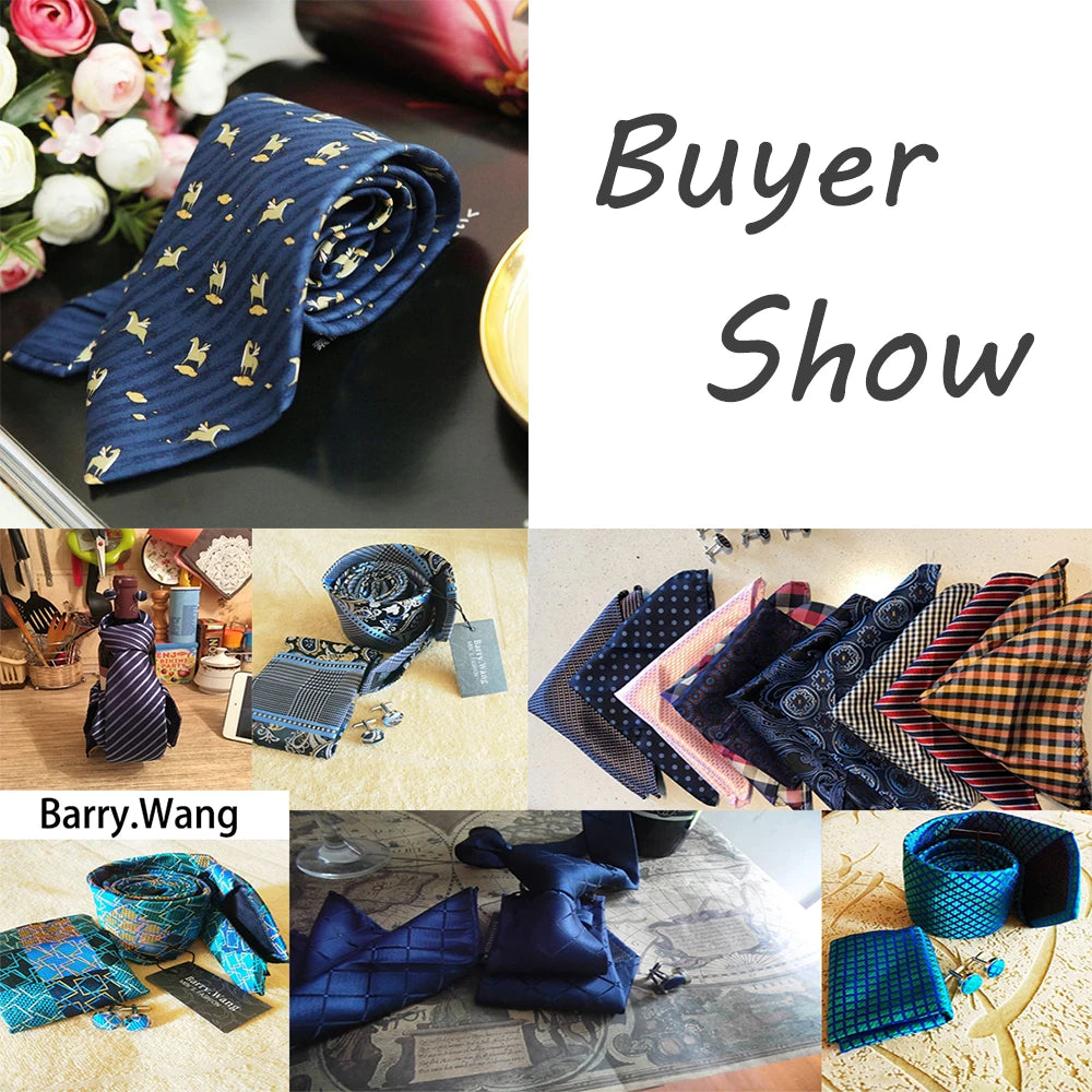 Peach Pink Wedding Ties For Men Exquisite Paisley Silk Pocket Square Cufflink Sets Fashion Woven Suit Necktie Groom Barry.Wang