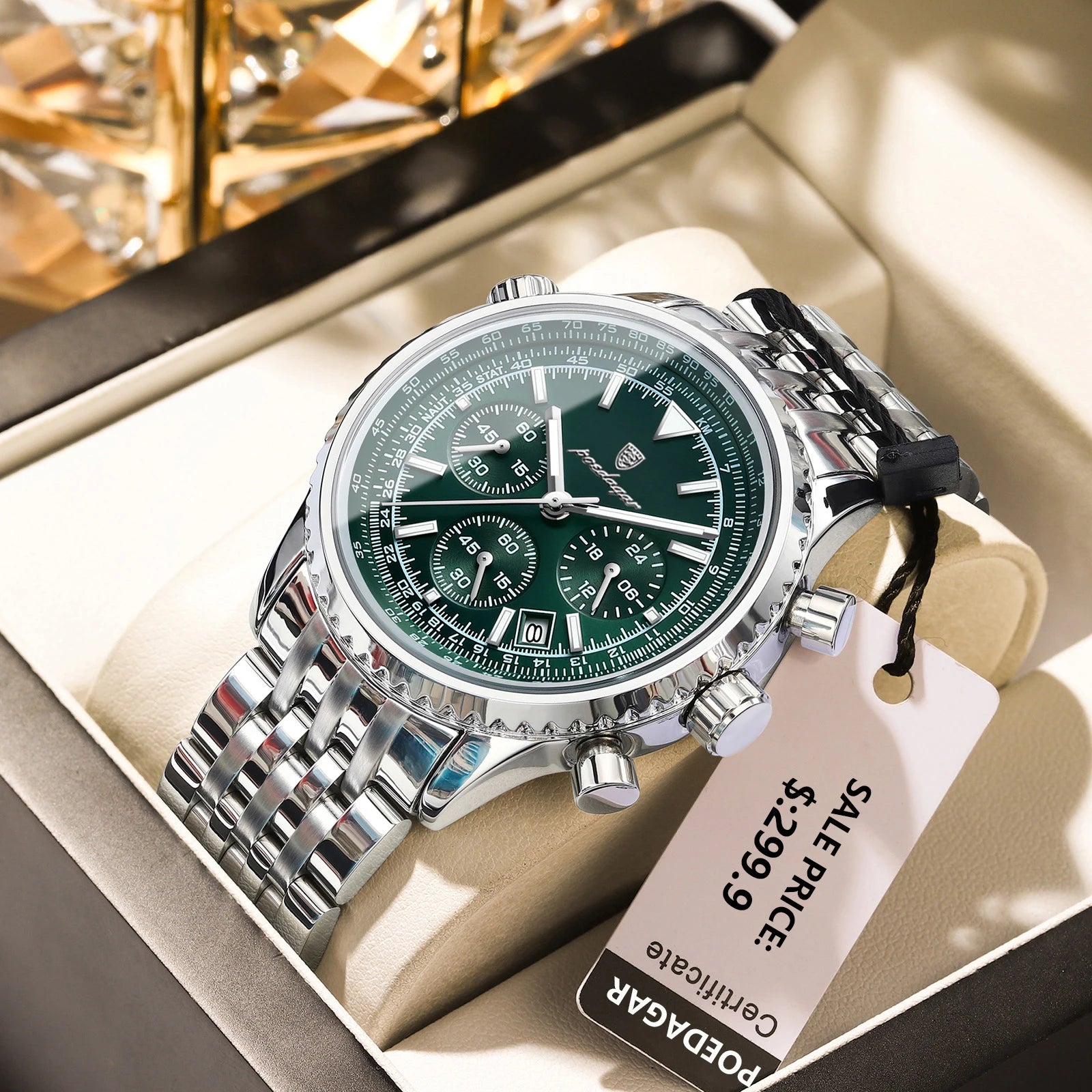 Men Waterproof Luminous Date Chronograph Watch