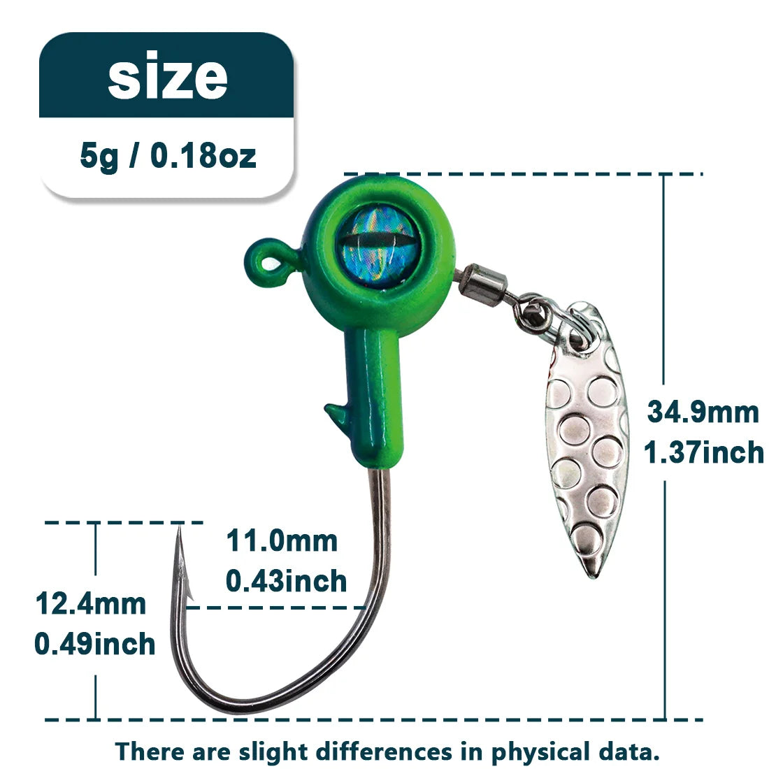 Fishing Jig Head Hooks with Spinner