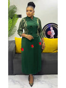 EGRM Miyake Folds Pleated Dress For Women 2025 New Printed Suit Collar Fashion A-line Skirt Elegant Party Women's Clothing 6R578