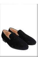 Mens Smoking Slippers with Breathable Leather Insoles and Handmade Sequins for Proms And Parties